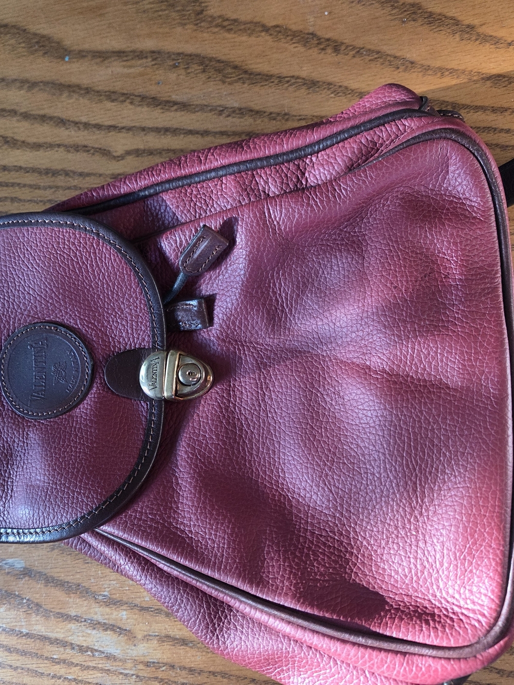 Valentina  Burgundy Leather Backpack